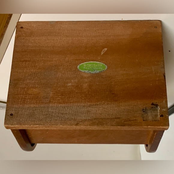 Antique Westgate Stationery Wooden Accordion Sliding Top Letter Mail Box - Picture 7 of 15